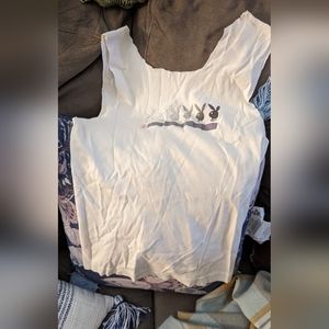 SALE Playboy vintage 90s S custom made into sleeveless back shirt laced design